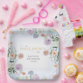 Wildblume Spring Floral Blue n Pink Brautparty Pappteller (Party)