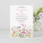 Wildblume Spring Floral Wedding Einladung (Stehend Vorderseite)