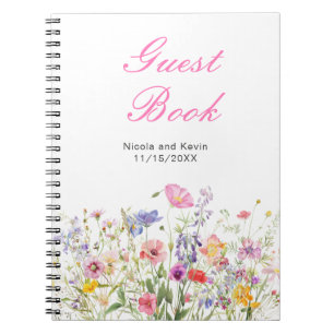 Wildblume Spring Floral Wedding Guest Book Notizblock