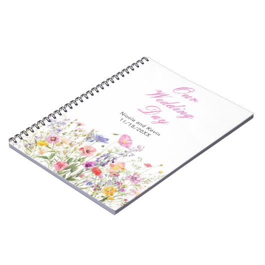 Wildblume Spring Floral Wedding Planner Notizblock (Linke Seite)