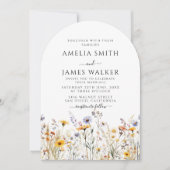 Wildblume Spring Foto Hochzeit Einladung (Vorderseite)