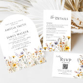 Wildblume Spring Foto Hochzeit Einladung