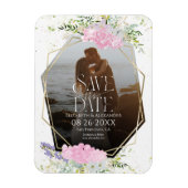Wildblume Spring Foto Hochzeit speichern das Datum Magnet (Vertikal)