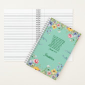 Wildblume Spring Garden Bibel Verse Personalisiert Notizblock (Innen)
