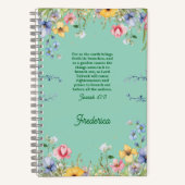 Wildblume Spring Garden Bibel Verse Personalisiert Notizblock (Vorderseite)
