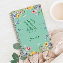 Wildblume Spring Garden Bibel Verse Personalisiert Notizblock