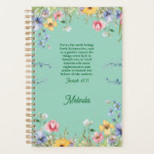 Wildblume Spring Garden Bibel Verse Personalisiert Planer (Vorderseite)