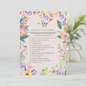 Wildblume Spring I Spy Wedding Game Card Einladung (Stehend Vorderseite)