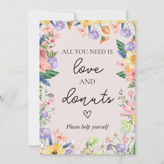 Wildblume Spring Liebe und Dount Wedding Card Einladung (Vorderseite)