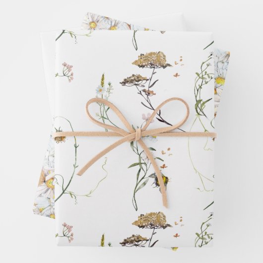 Wildblume Spring Meadow Florals Wrapping Paper Geschenkpapier Set (Beispiel)