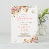 Wildblume Spring Meadow Garden Geburtstagsparty Einladung (Stehend Vorderseite)