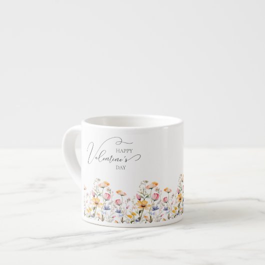 Wildblume Spring Meadow Valentinstag Espressotasse (Vorderseite Links)