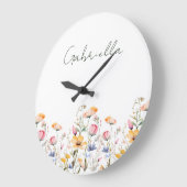 Wildblume Spring Meadow Valentinstag Große Wanduhr (Winkel)