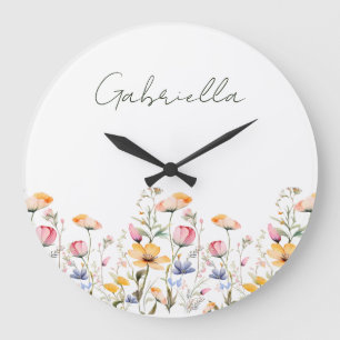 Wildblume Spring Meadow Valentinstag Große Wanduhr