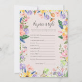 Wildblume Spring Price ist die richtige Game Card Einladung (Vorderseite)