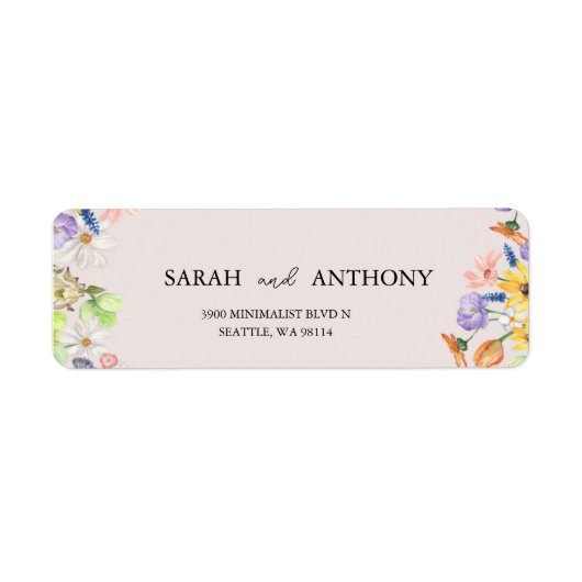 Wildblume Spring Return Address Label (Vorne)