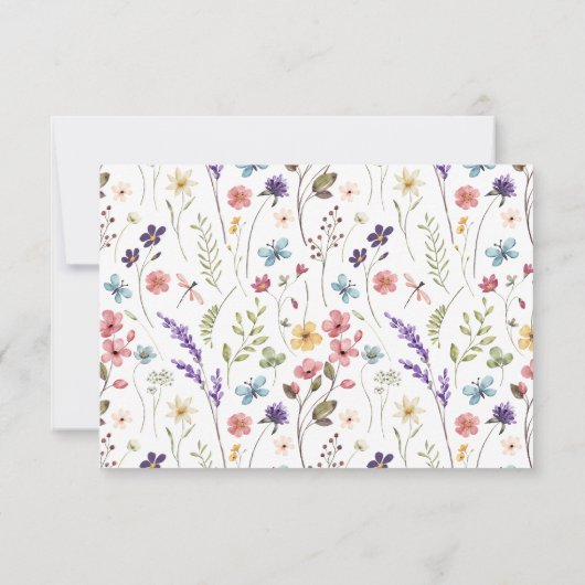 Wildblume Spring Summer Brautparty Vielen Dank Dankeskarte (Rückseite)
