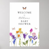 Wildblume Spring Time Baby Dusche Begrüßungszeiche Poster (Vorne)