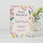 Wildblume Spring Watercolor Baby Brunch Einladung (Stehend Vorderseite)
