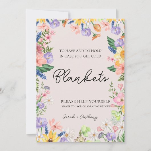 Wildblume Spring Wedding Blanket Sign Card Einladung (Vorderseite)