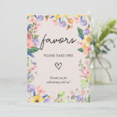 Wildblume Spring Wedding Favorits Sign Card Einladung (Stehend Vorderseite)