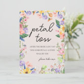 Wildblume Spring Wedding Petal Toss Sign Card Einladung (Stehend Vorderseite)