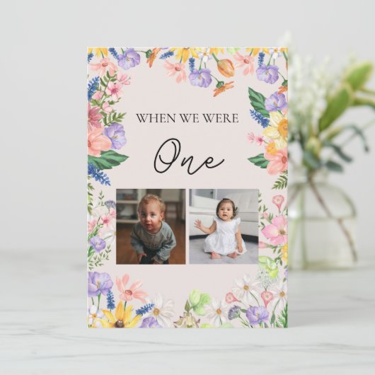 Wildblume Spring Wedding Table Word Number Card Einladung (Stehend Vorderseite)