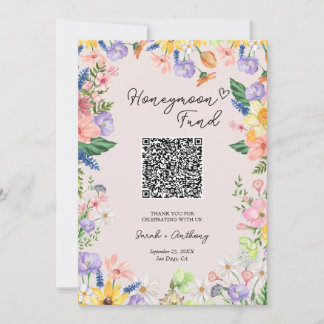 Wildblume Spring Wedeymoon Fund Sign Card Einladung