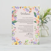 Wildblume Spring Welcome Letter & Timeline Card Einladung (Stehend Vorderseite)
