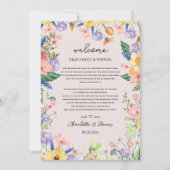 Wildblume Spring Welcome Letter & Timeline Card Einladung (Vorderseite)