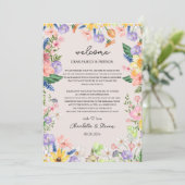 Wildblume Spring Welcome Letter & Timeline Card Einladung (Stehend Vorderseite)