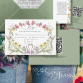 Wildblume Spring Wreath Moderner Blumencode QR-Cod RSVP Karte