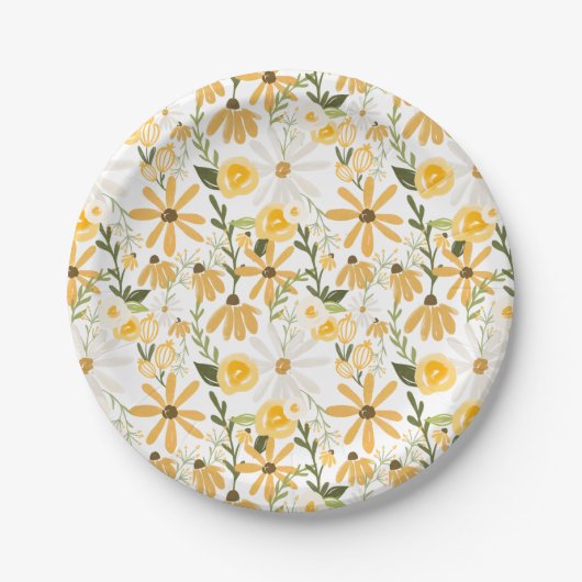 Wildblume Springtime Floral Pappteller (Vorderseite)