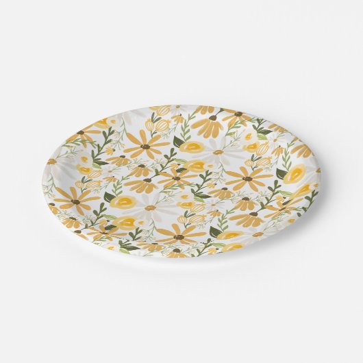 Wildblume Springtime Floral Pappteller (Schrägansicht)