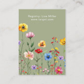 Wildblume spuckt Grün Baby in blutwaschenden Raffe Begleitkarte (Rückseite)