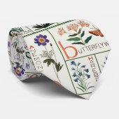 Wildblume Stickerei Alphabet Krawatte (Gerollt)