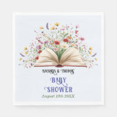 Wildblume Storybook Blue Baby Dusche Serviette (Vorderseite)