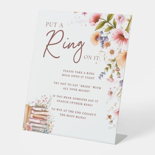 Wildblume Storybook Boho Setzen Sie einen Ring auf Sockelschild (Vorderseite)