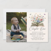 Wildblume Storybook Kapitel 1 Geburtstag Foto Einladung (Vorderseite)