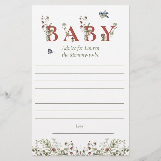 Wildblume Strawberry Kinderdusche Kinderbetreuung Flyer (Vorne)