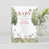 Wildblume Strawberry Summer Baby in Blütendusche Einladung (Stehend Vorderseite)