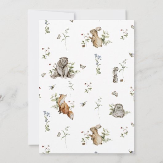 Wildblume Strawberry Summer Baby in Blütendusche Einladung (Rückseite)