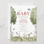 Wildblume Strawberry Summer Oh Babydusche Einladung (Vorderseite)