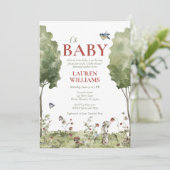 Wildblume Strawberry Summer Oh Babydusche Einladung (Stehend Vorderseite)