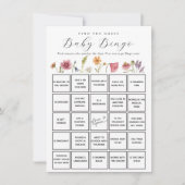 Wildblume Suchen Sie die Baby Bingo Game Card Einladung (Vorderseite)
