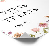 Wildblume Süß und Leckereien Hochzeitszeichen Poster (Ecke)