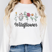 Wildblume Sweatshirt für Frauen Blumendruck