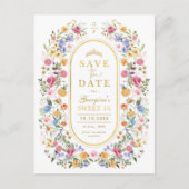 Wildblume Sweet 16 Quinceanera Save the Date Ankündigungspostkarte (Vorderseite)