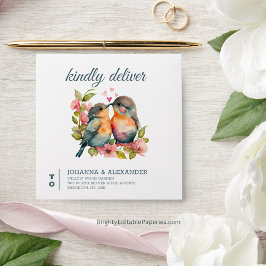 Wildblume Sweet Couple Lovebirds Wasserfarbe