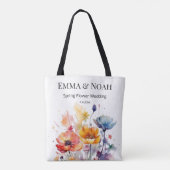 Wildblume Symphonie: Buntes Frühlingswasser Tasche (Rückseite)